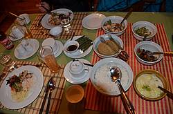 Viel Auswahl in der Küche Bhutans 
