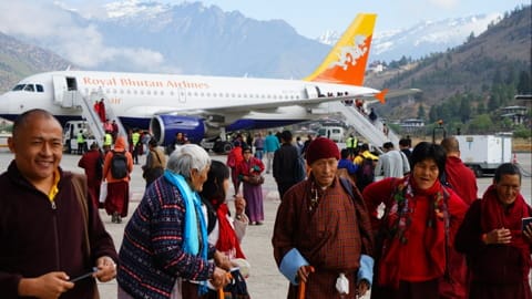 Passengers at Paro airport